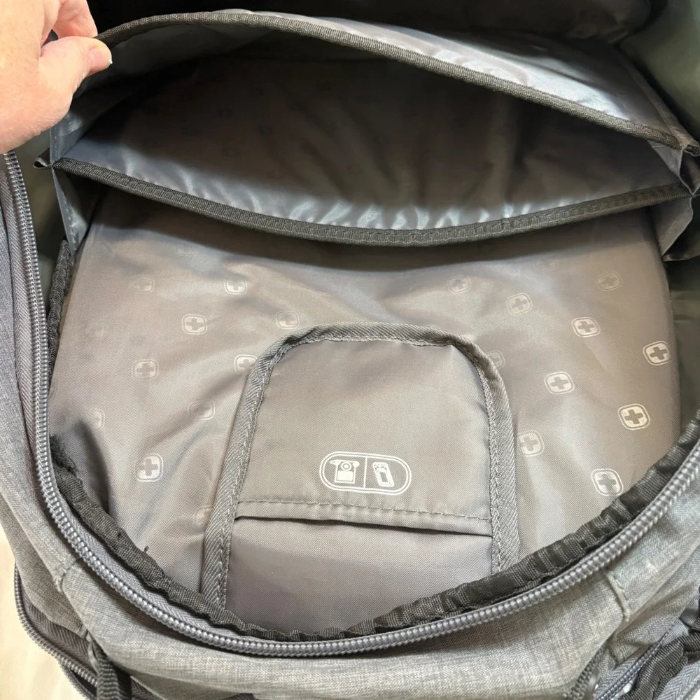SwissGear ScanSmart Laptop‎ Backpack Gray Travel Business School Bag Heathered